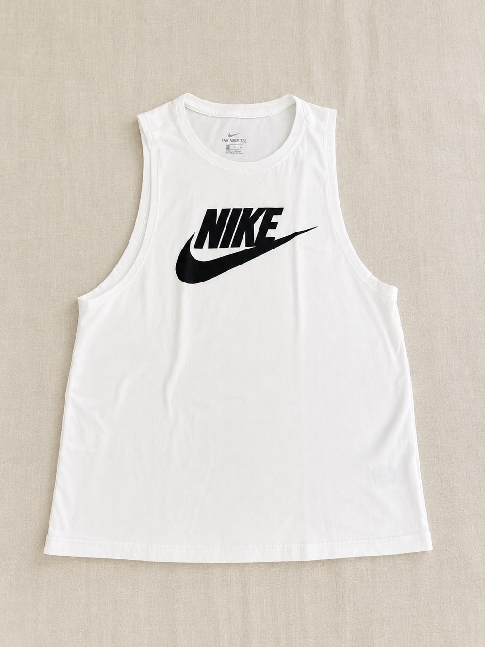 Nike Sportswear Essential Logo Sleeveless Tank Top White Women’s Medium